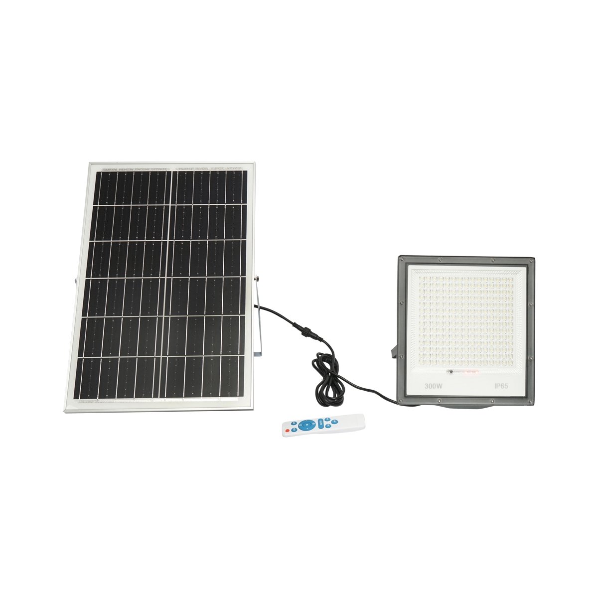 Proiector led de 300W, 6400K cu panou solar 30W, baterie si telecomanda Breckner Germany